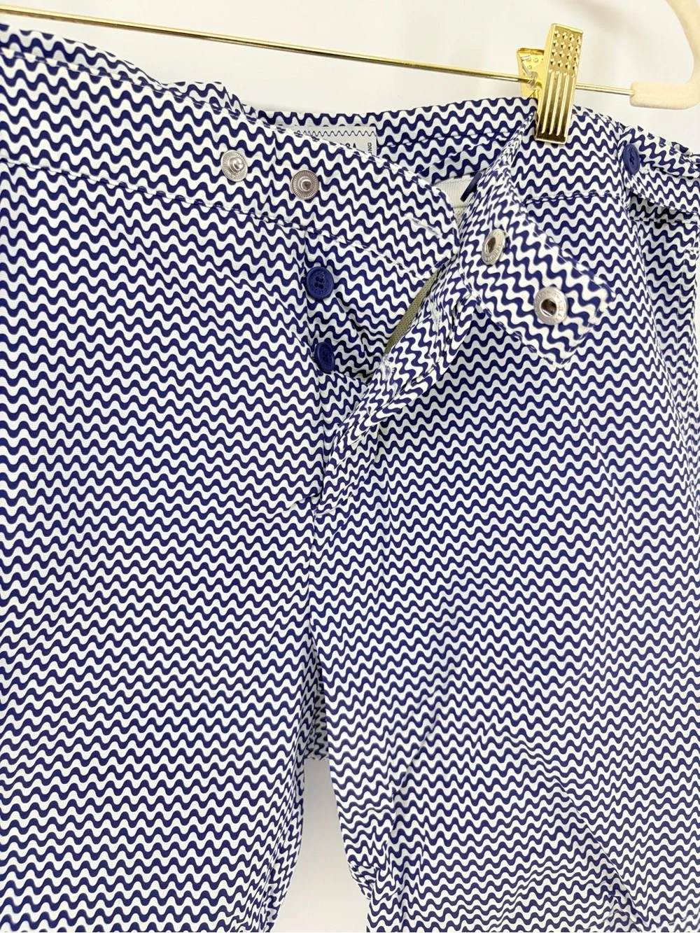 Frescobol Carioca Navy Chevron Pattern Shorts 36 “Long” 8” Inseam